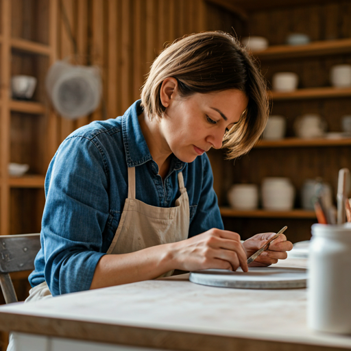 Artisanal ceramic workshop owner